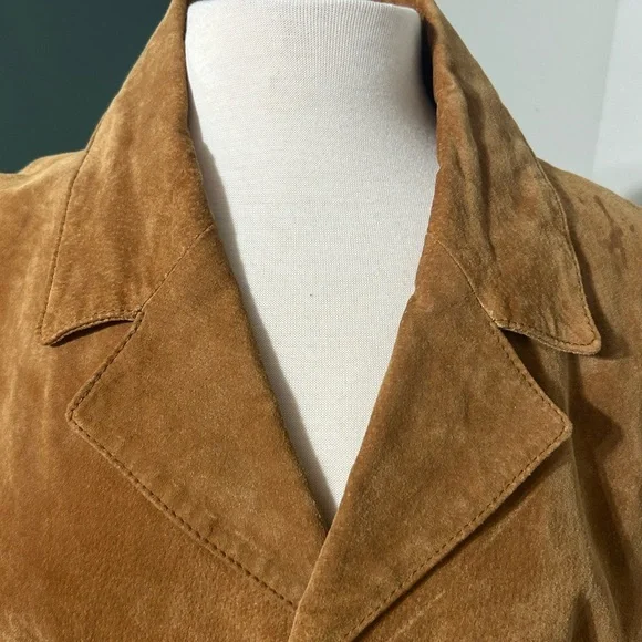 Vintage, Men's Brown Suede Trench style Coat - Picture 6 of 12